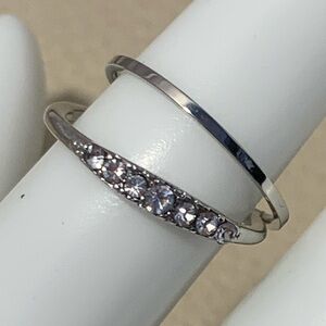 Set Of Two Silver Tone Rings